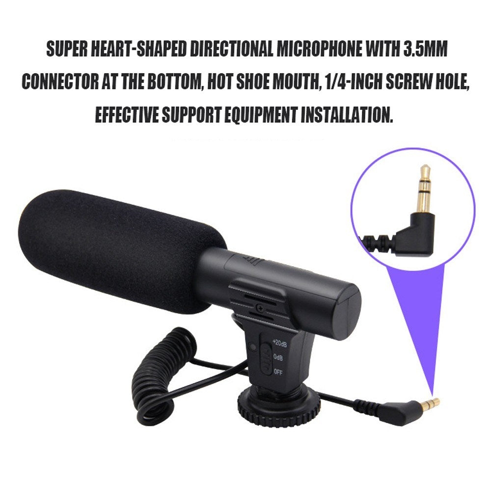 Professional Microphones MIC-05 3.5mm Condenser Photography Interview Recording Microphone