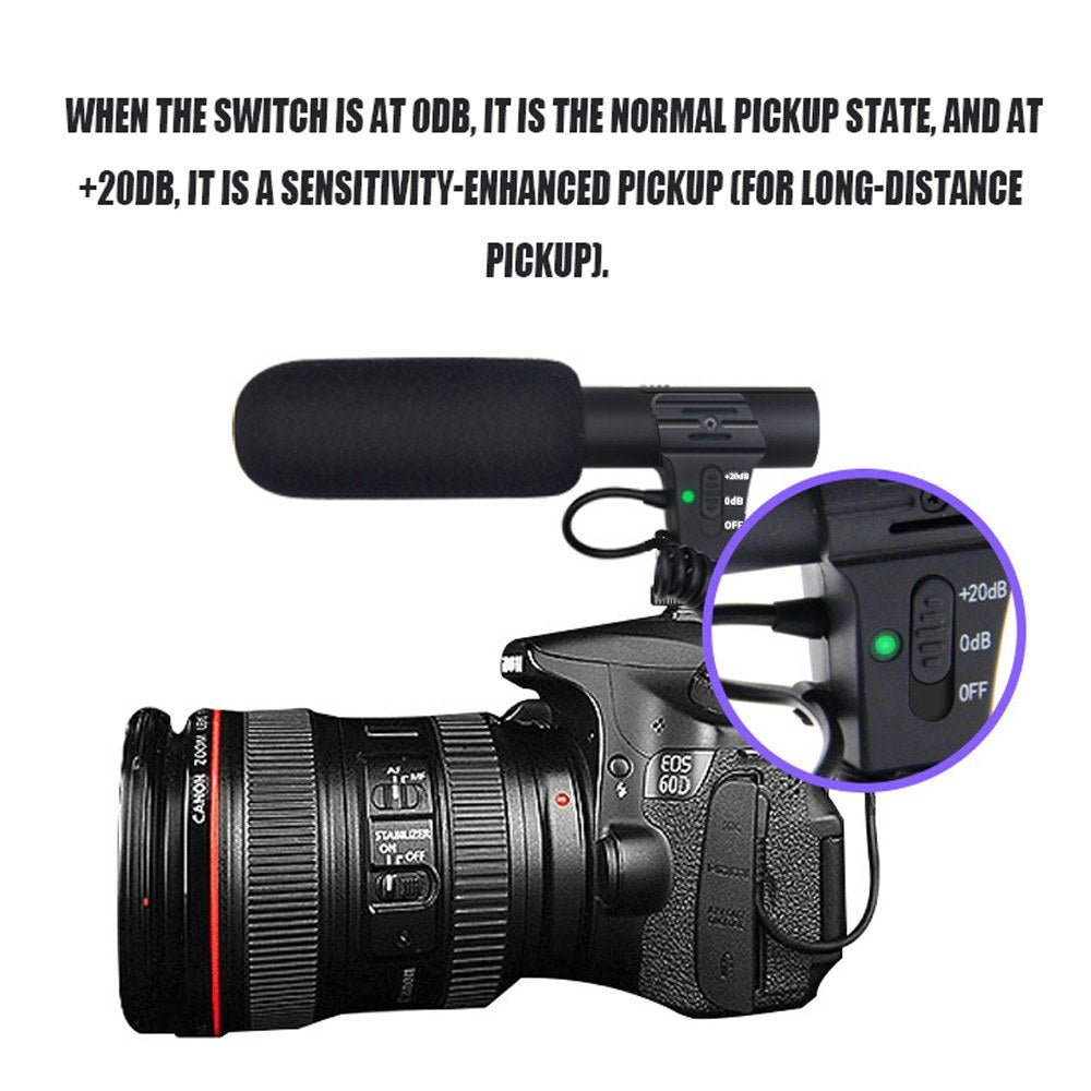 Professional Microphones MIC-05 3.5mm Condenser Photography Interview Recording Microphone