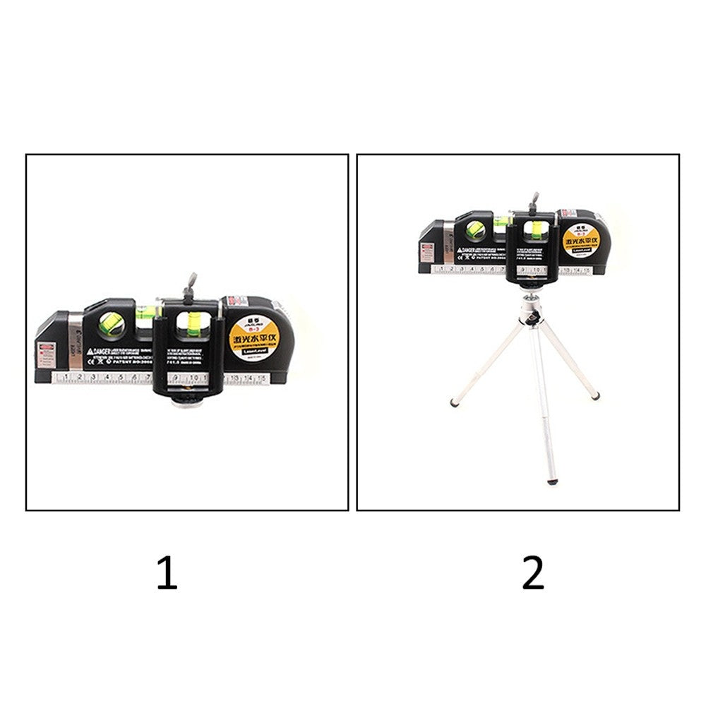 High Precision Multipurpose Laser Level with Horizontal Vertical Cross Line Laser Light Beam and Measuring Tape [With Tripod + Clip]