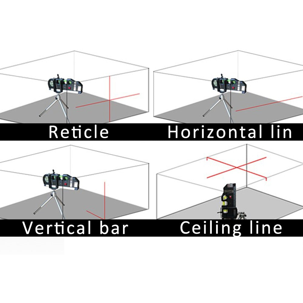 High Precision Multipurpose Laser Level with Horizontal Vertical Cross Line Laser Light Beam and Measuring Tape [With Tripod + Clip]
