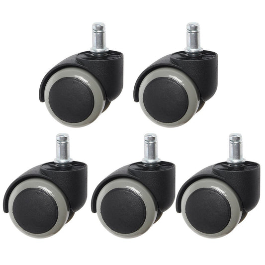 5Pcs Office Chair Roller 2&quot; Swivel Caster Wheels Universal Furniture Casters - Grey