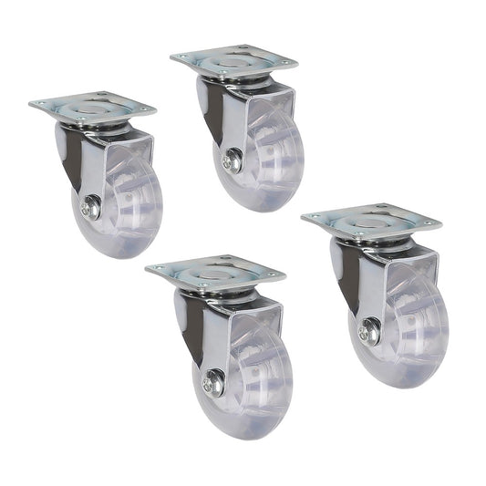 4Pcs Universal Wheels 2&quot; Transparent Swivel Caster Wheels Omni-directional Trolley Caster Furniture Casters