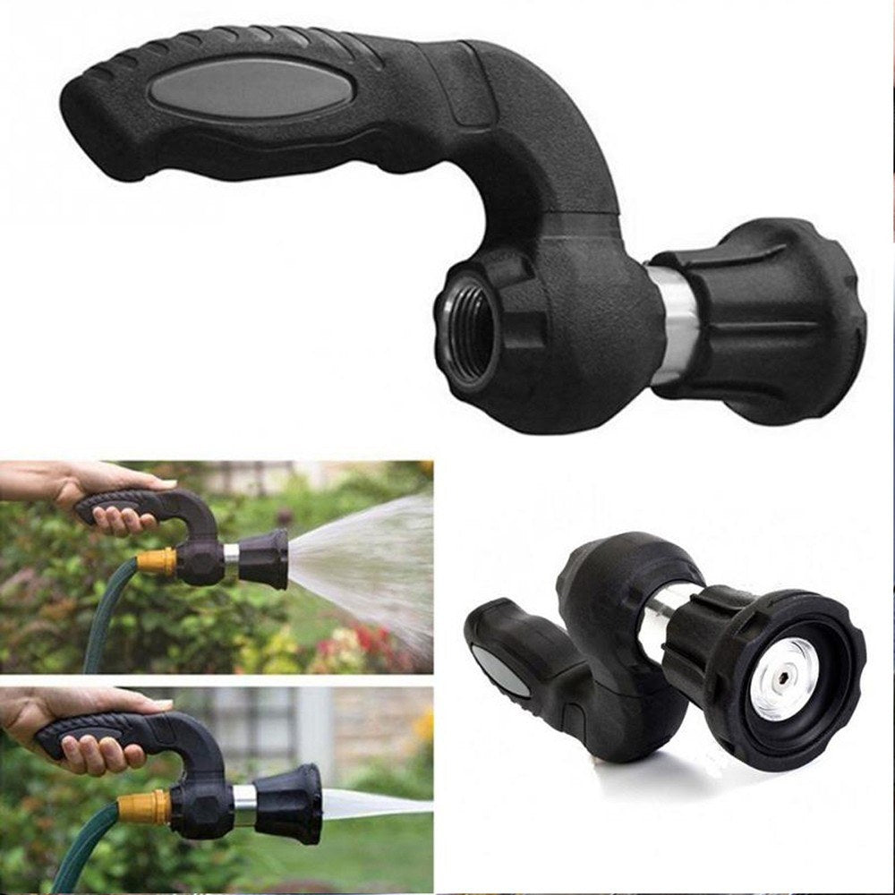 High-Pressure Water Power Spray Machine Nozzle Garden Hose Pipe Lawn Washing - Black