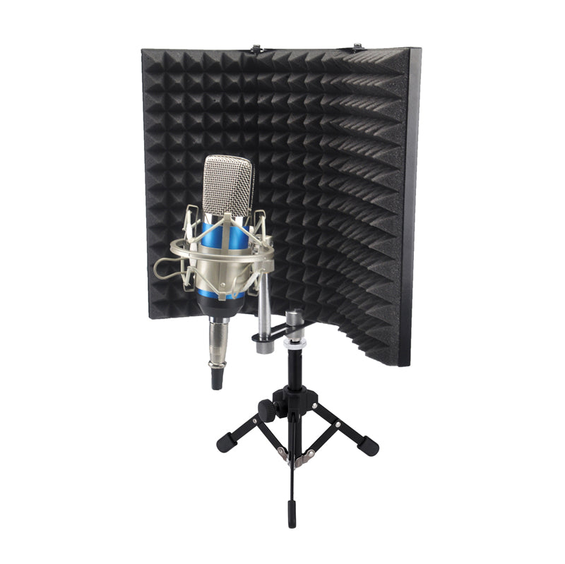 Recording Microphone Wind Screen Board Sound-absorbing Cover Microphone Sound Insulation Screen Sound-proof Plate - With Desktop Tripod