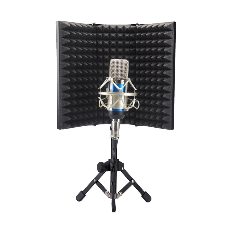 Recording Microphone Wind Screen Board Sound-absorbing Cover Microphone Sound Insulation Screen Sound-proof Plate - With Desktop Tripod