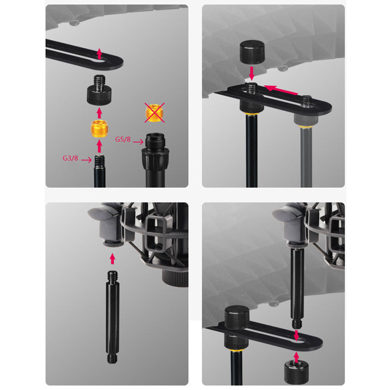 Recording Microphone Wind Screen Board Sound-absorbing Cover Microphone Sound Insulation Screen Sound-proof Plate - With Desktop Tripod