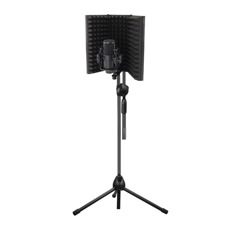 Microphone Wind Screen Board Sound-absorbing Cover Microphone Sound Insulation Screen Sound-proof Plate with Stand - 3 Plates