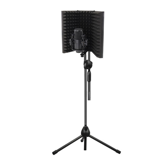 Microphone Wind Screen Board Sound-absorbing Cover Microphone Sound Insulation Screen Sound-proof Plate with Stand - 3 Plates
