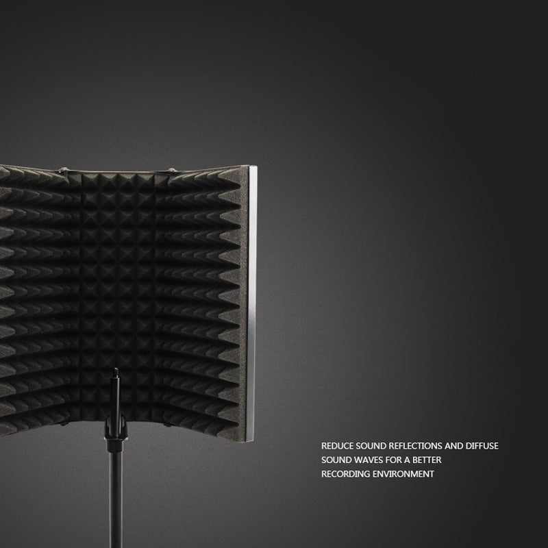 Microphone Wind Screen Board Sound-absorbing Cover Microphone Sound Insulation Screen Sound-proof Plate with Stand - 3 Plates