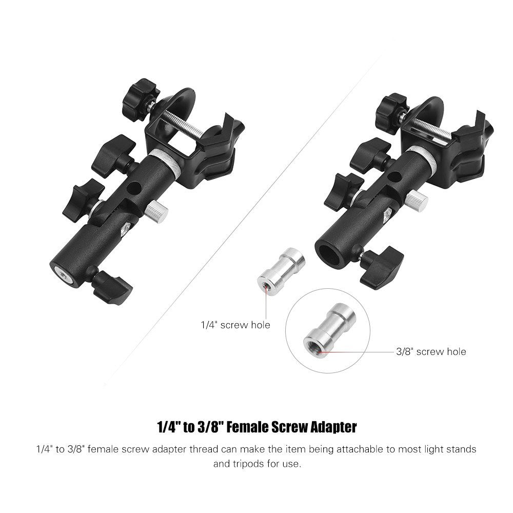 Multi-functional C-Clamp Clip Mount and Light Stand Bracket - 2PCS