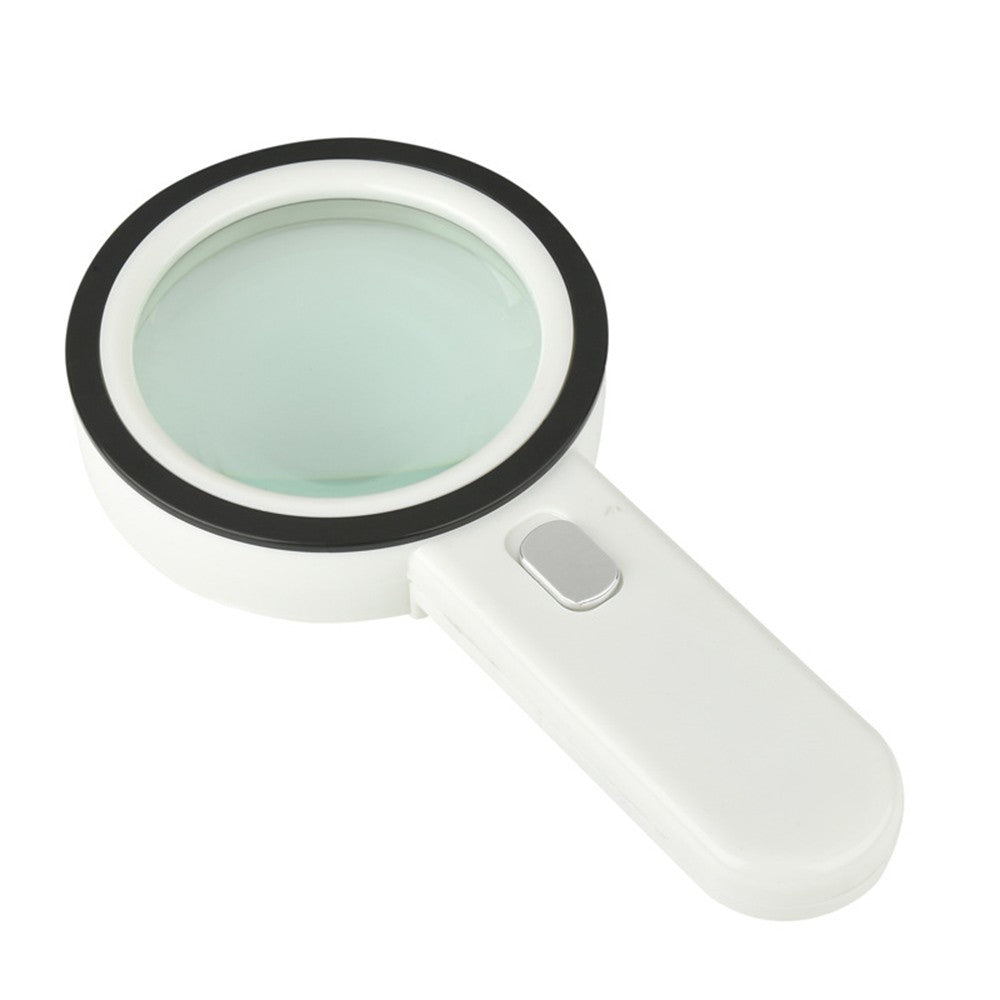 30X Handheld Magnifier High Definition with 13X Lights Lamp for Map Reading Jewelry Identification Amplifier