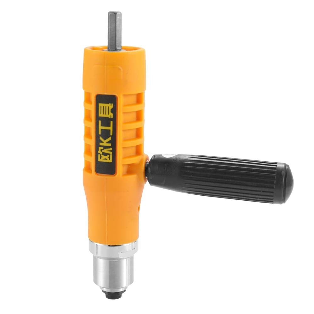 Electric Rivet Nut Machine Riveting Tool Cordless Riveting Drill Adapter Riveter Insert Nut Tools Suitable for 2.4-4.8mm Rivets Interface - Orange