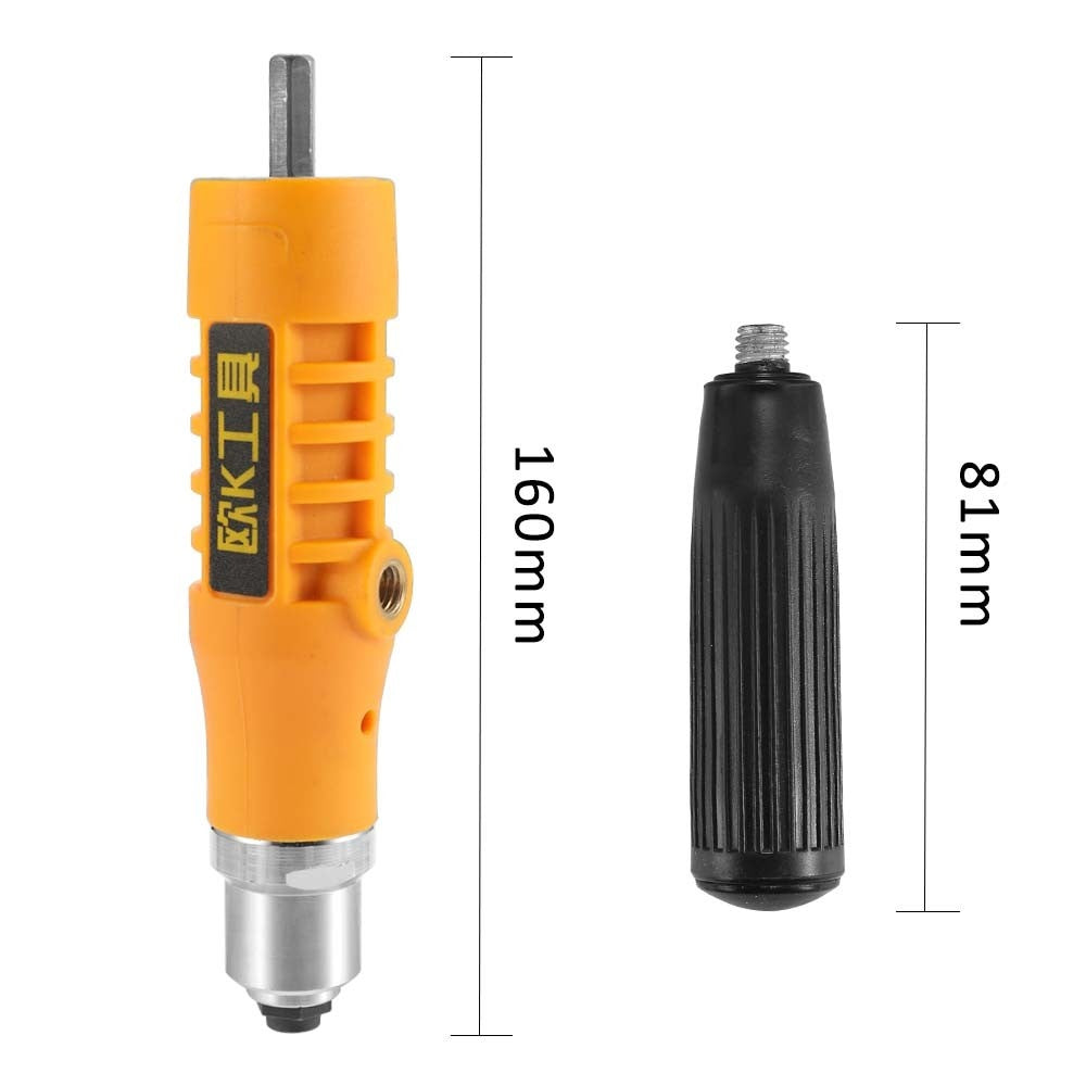 Electric Rivet Nut Machine Riveting Tool Cordless Riveting Drill Adapter Riveter Insert Nut Tools Suitable for 2.4-4.8mm Rivets Interface - Orange