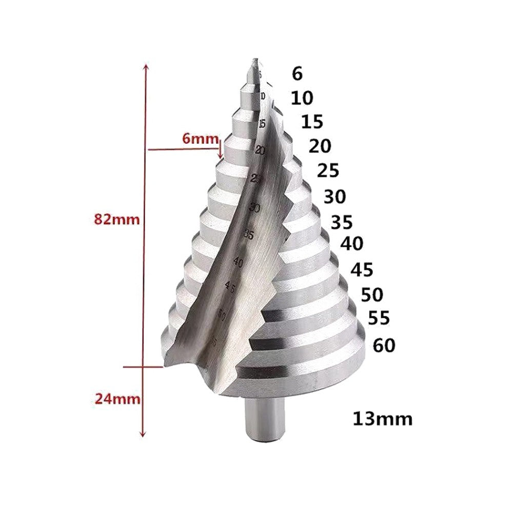 6-60mm HSS Step Drill Bit High Speed Steel 4241 Round Shank Twist Drill Pagoda Drill Drilling Tool