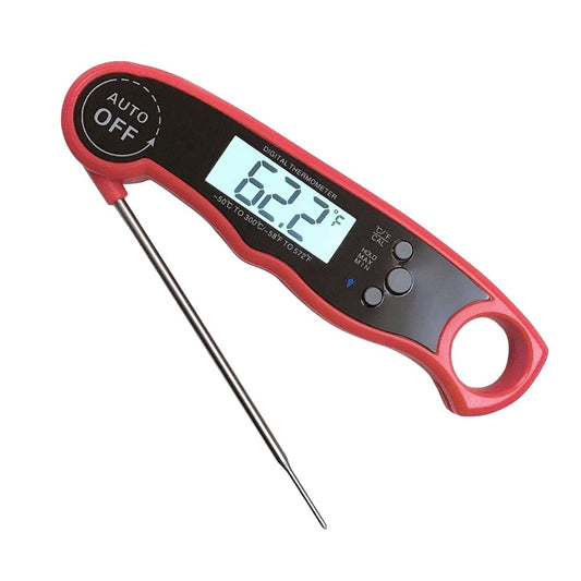 Waterproof Digital Instant Read Food Meat Thermometer with 4.7?Foldable Probe Calibration Function - Red