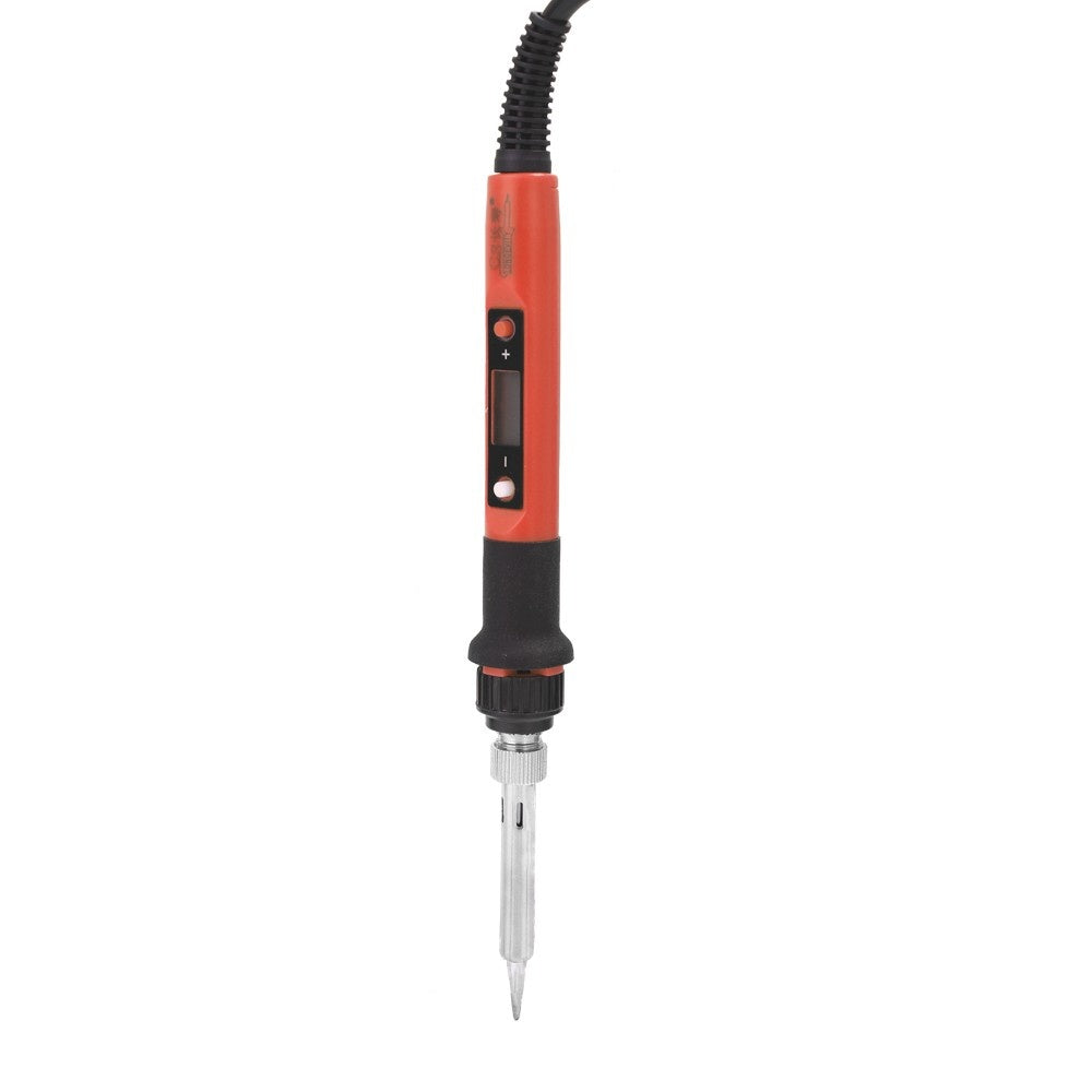80W Professional LCD Digital Temperature Adjustable Electric Soldering Iron Tool - EU Plug/Red