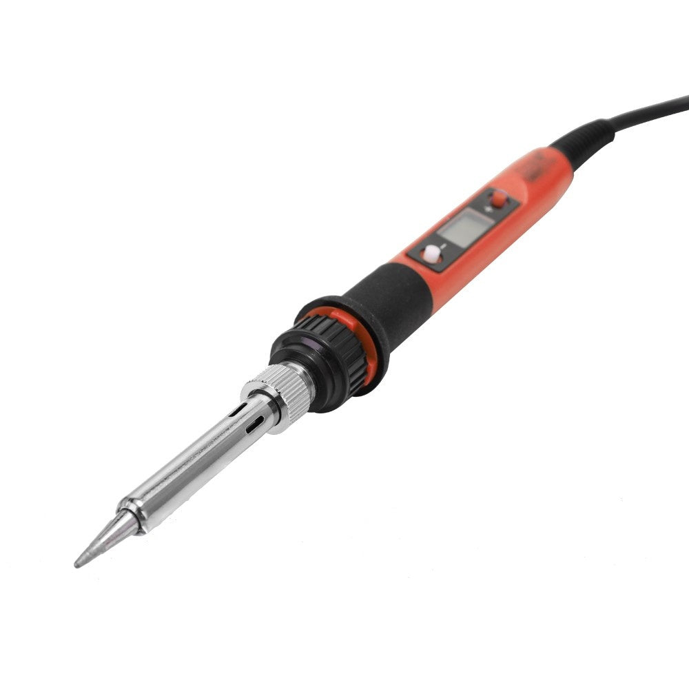 80W Professional LCD Digital Temperature Adjustable Electric Soldering Iron Tool - EU Plug/Red