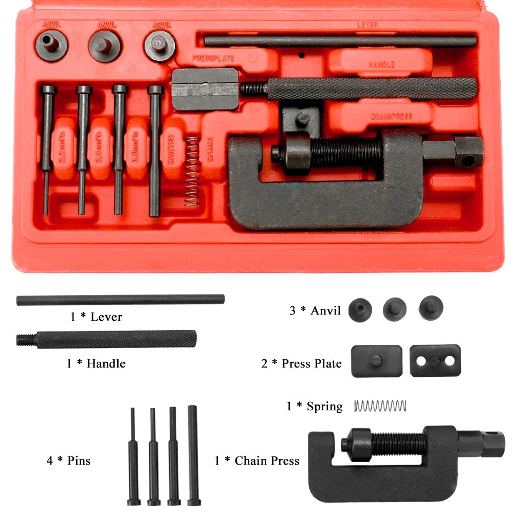 Motorcycle Bike Chain Breaker Splitter Link Riveter Tool Set
