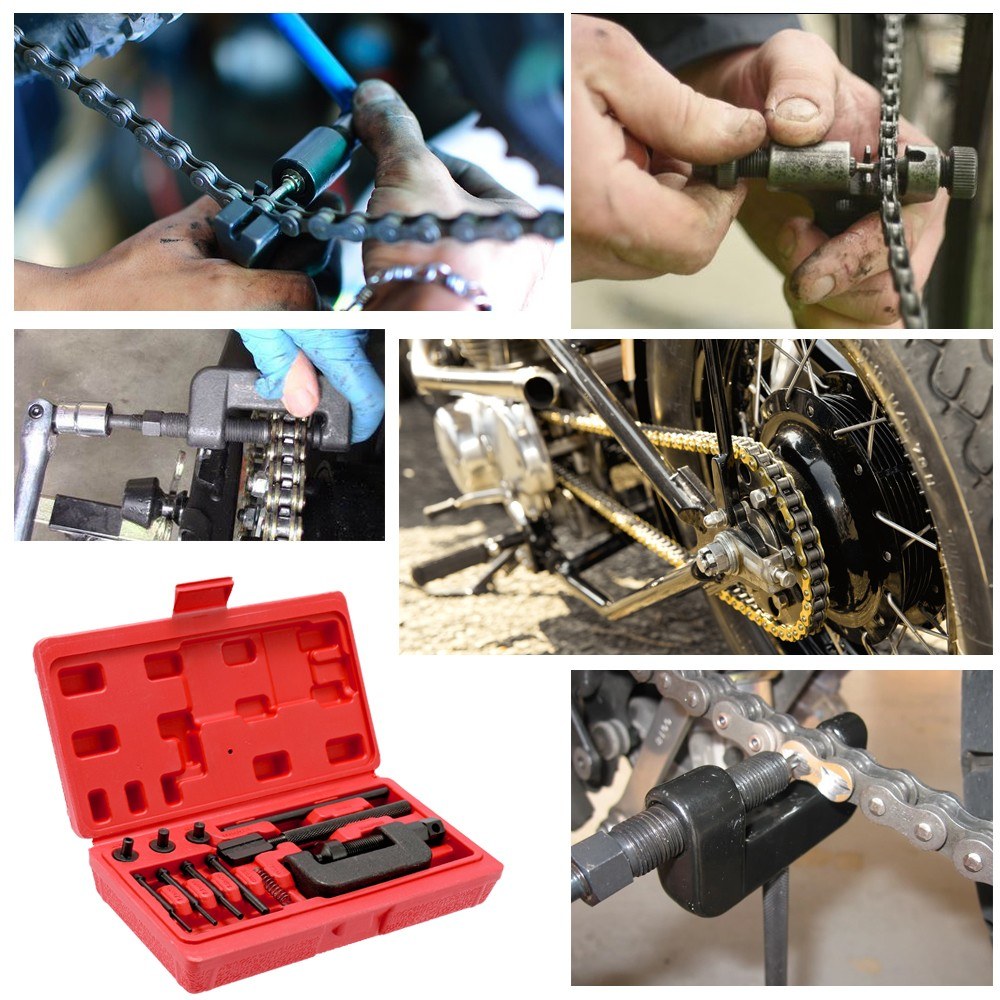 Motorcycle Bike Chain Breaker Splitter Link Riveter Tool Set