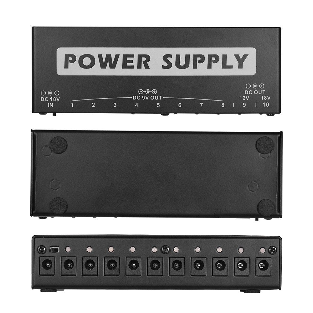 Portable Guitar Effect Power Supply Station Distributor for 9V/ 12V/ 18V Guitar Effects - EU Plug