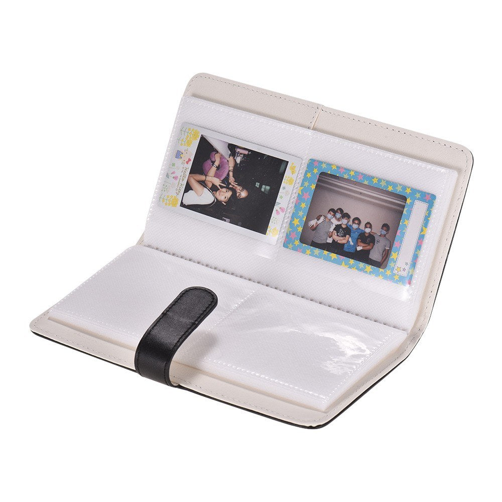 80 Pockets Portable Mini Magnetic Closure Photo Album Photo Pictures Book Album - Black