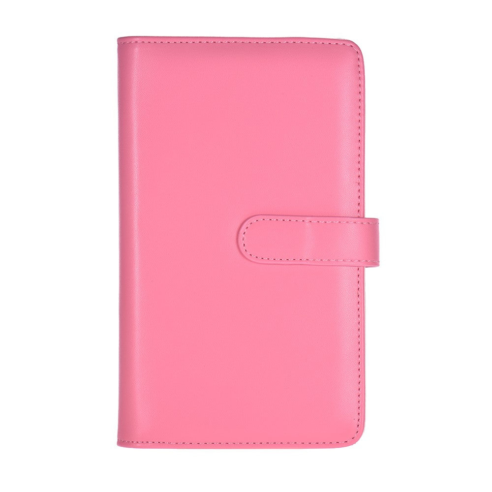 80 Pockets Portable Mini Magnetic Closure Photo Album Photo Pictures Book Album - Pink