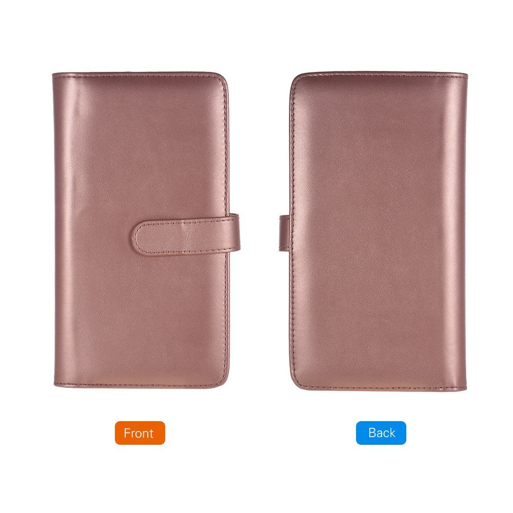 80 Pockets Portable Mini Magnetic Closure Photo Album Photo Pictures Book Album - Rose Gold