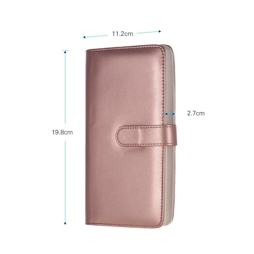 80 Pockets Portable Mini Magnetic Closure Photo Album Photo Pictures Book Album - Rose Gold
