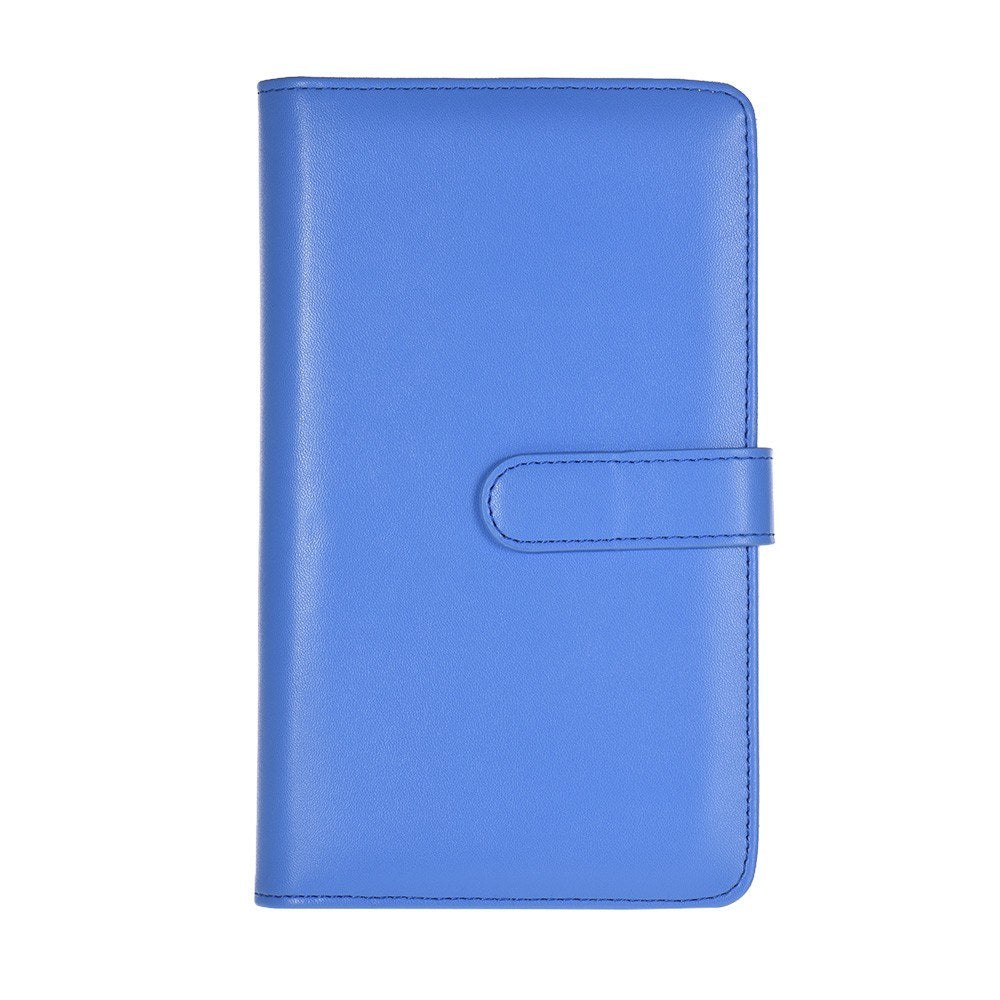 80 Pockets Portable Mini Magnetic Closure Photo Album Photo Pictures Book Album - Dark Blue