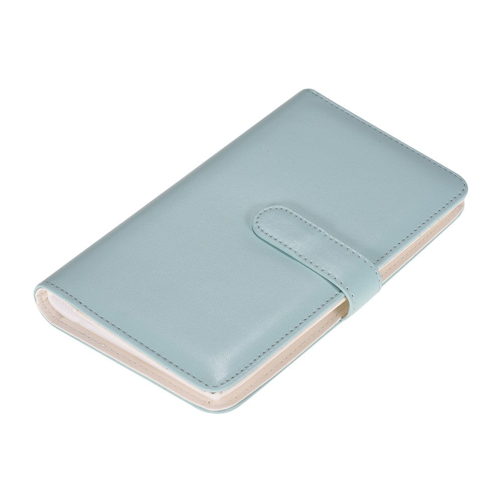 80 Pockets Portable Mini Magnetic Closure Photo Album Photo Pictures Book Album - Blue