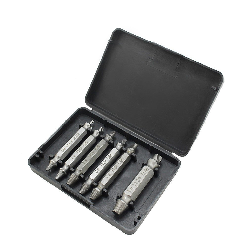 6Pcs Drill Bit Set Bolt Screw Extractor Breaker Screw Remover Stripping Tool