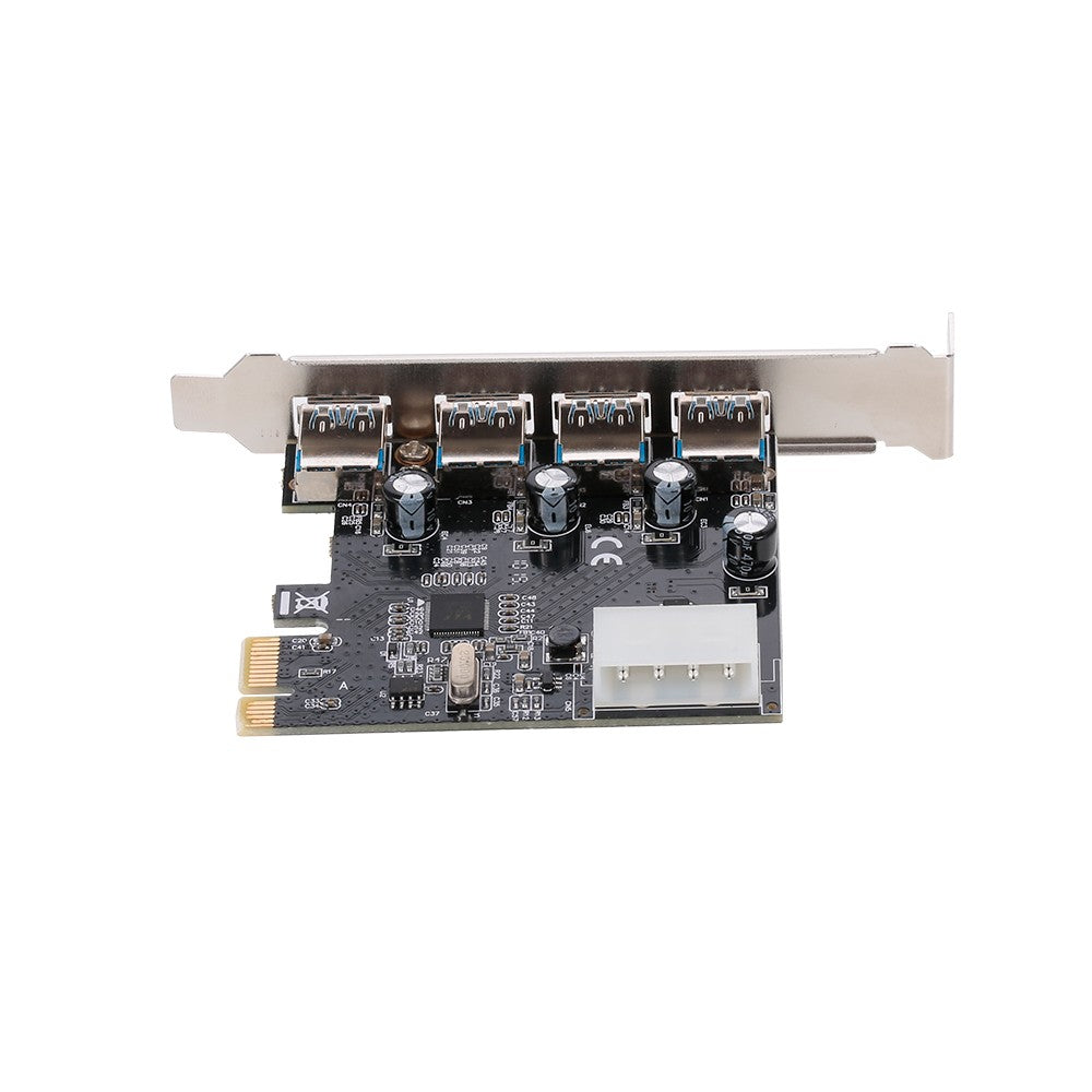 PCI-E to 4 USB3.0 Ports Expansion Card with 4Pin Power Interface PCI Express to USB3.0 Adapter Card Support High Speed 5Gbps Transmission for Desktop PC