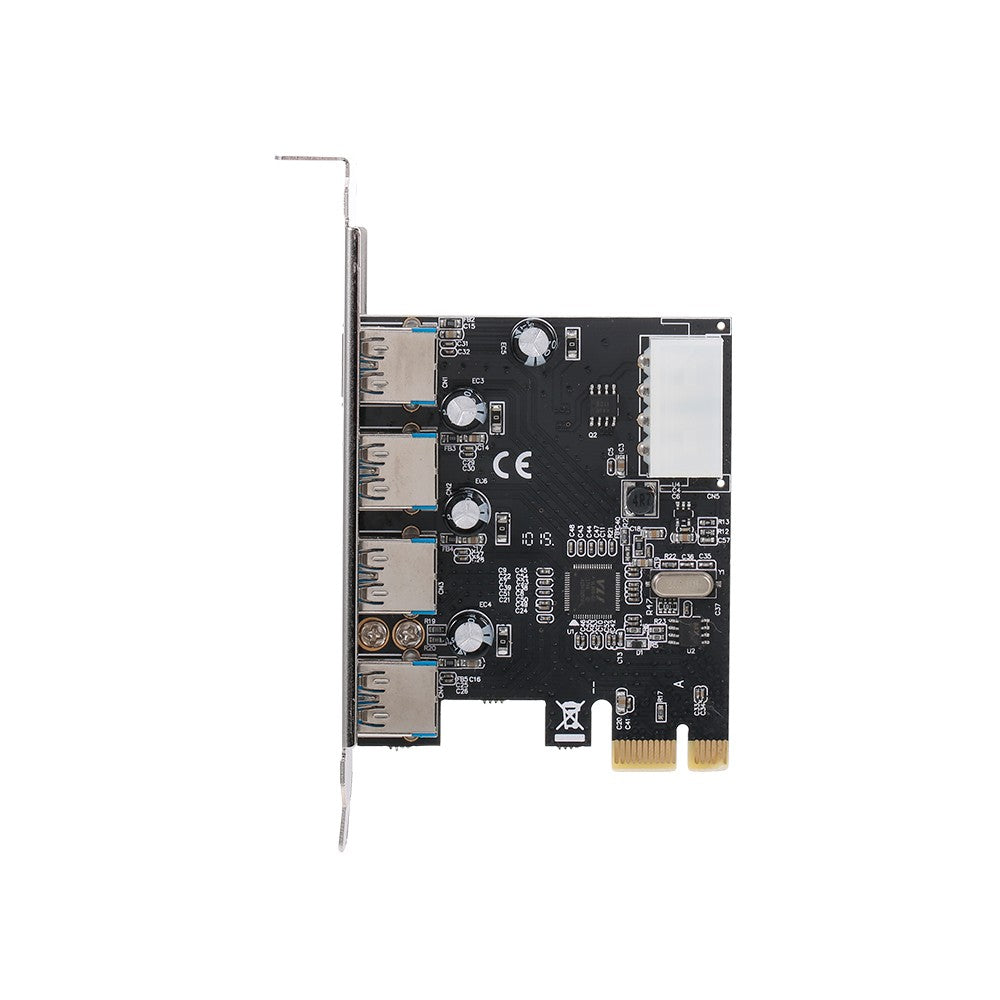 PCI-E to 4 USB3.0 Ports Expansion Card with 4Pin Power Interface PCI Express to USB3.0 Adapter Card Support High Speed 5Gbps Transmission for Desktop PC
