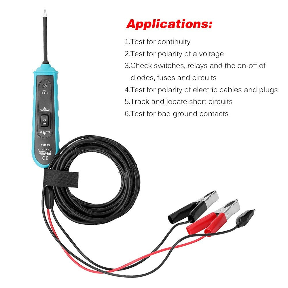 EM285 6-24V DC Automotive Electric Circuit Tester Car Electrical System Diagnostics Test Tool