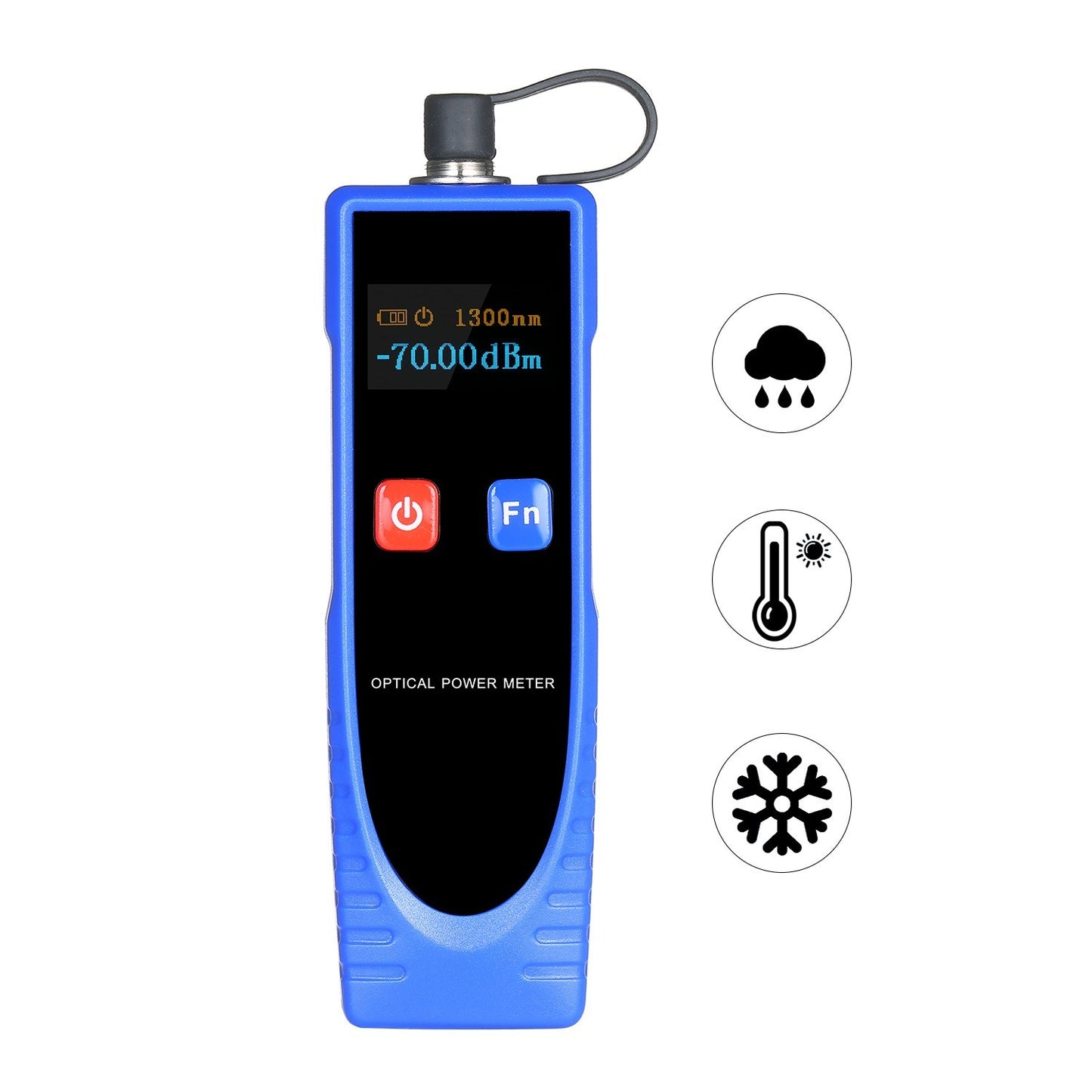 Optical Power Meter Digital Mini Light Power Meter -70~6dBm with 6 Optic Wave Length - Blue
