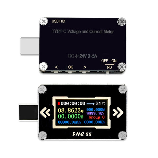 FNC88 Type-C PD Trigger USB-C Voltmeter Ammeter Voltage Multimeter PD Recharger Battery USB Tester