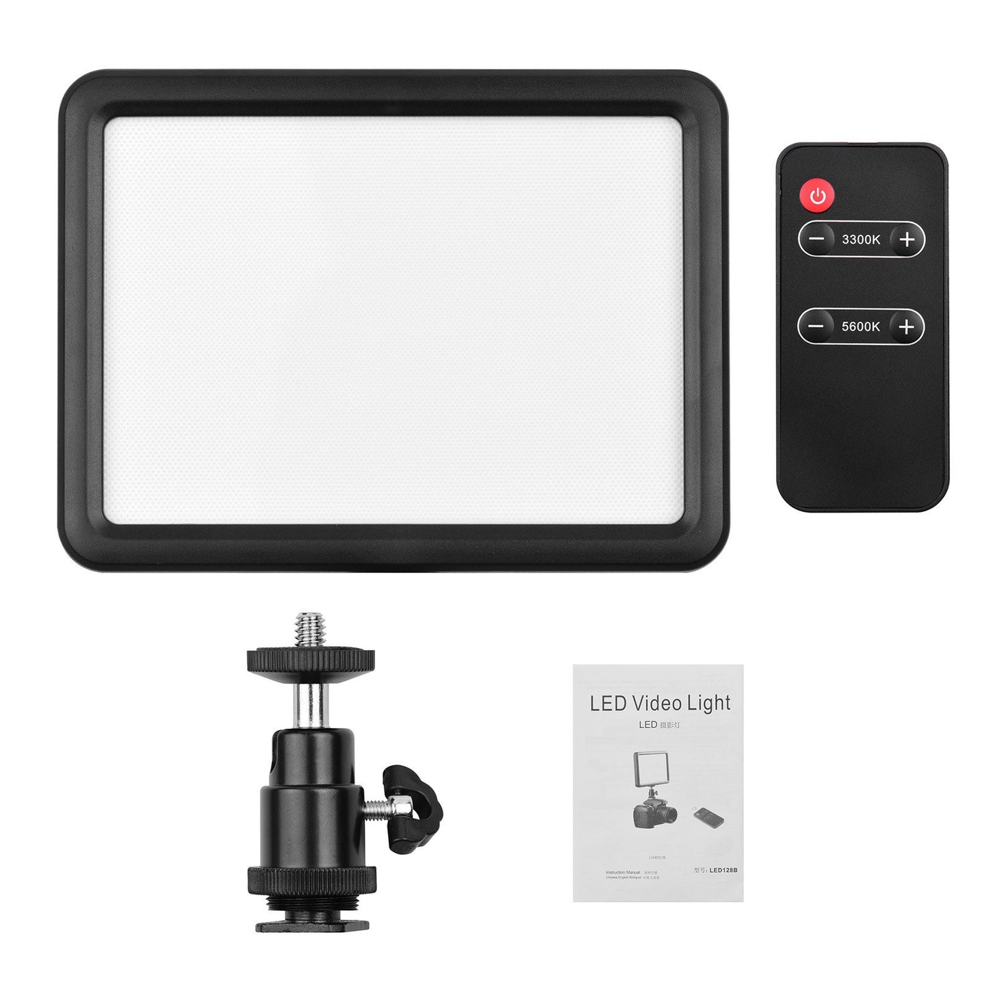 LED Video Camera Light 116Pcs Beads Portable Camera Photo Light Panel Bi-Color 3300K-5600K with Cold Shoe Adapter/Remote Control