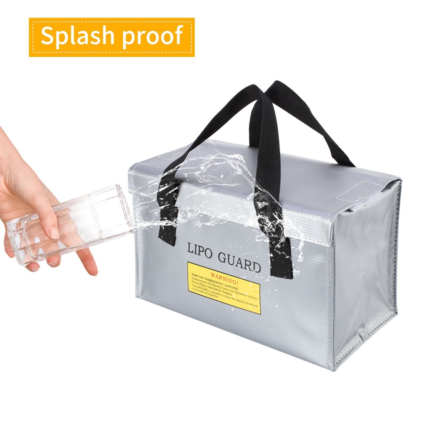 Explosionproof Lipo Battery Safe Bag Guard for Battery Storage and Charging, Size: 260 x 130 x 150mm - Black