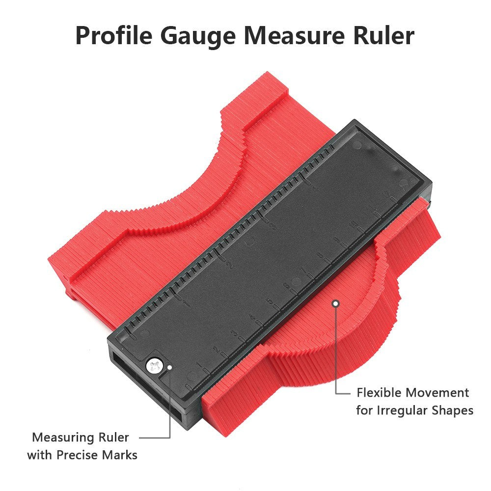 Universal Ruler &amp; Contour Gauge Duplicator Tool 6-Sided Multi Angle Measuring Tool 10-inch Profile Gauge Measure Ruler