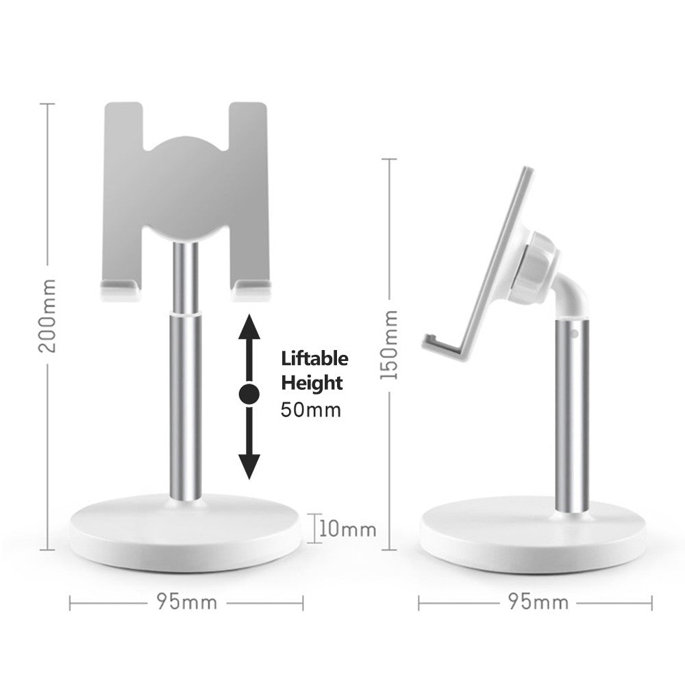 Aluminum Alloy Phone Stand for Desk / Bed Compatible with Cellphone and Tablet Smaller than 10 Inch - Black/Standard Phone Stand