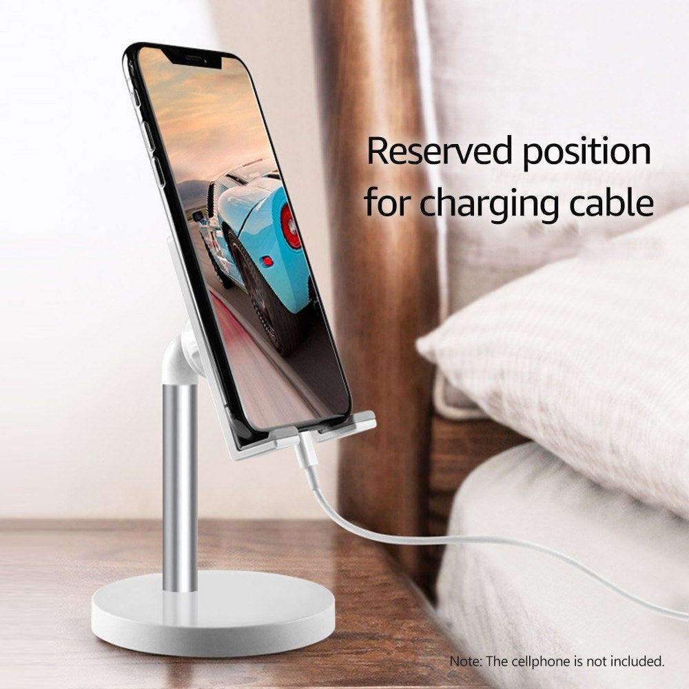 Aluminum Alloy Phone Stand for Desk / Bed Compatible with Cellphone and Tablet Smaller than 10 Inch - Black/Standard Phone Stand
