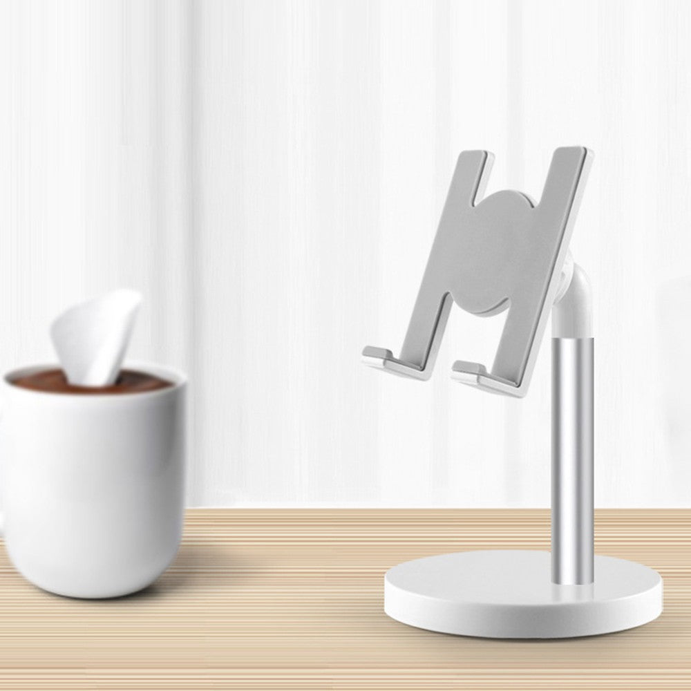 Aluminum Alloy Phone Stand for Desk / Bed Compatible with Cellphone and Tablet Smaller than 10 Inch - Silver/Standard Phone Stand