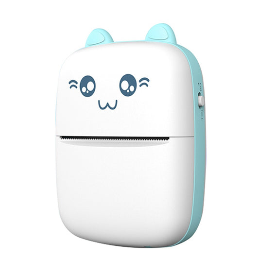 Mini Thermal Printer Wirelessly BT 200dpi Photo Label Memo Wrong Question Printing with USB Cable - Blue