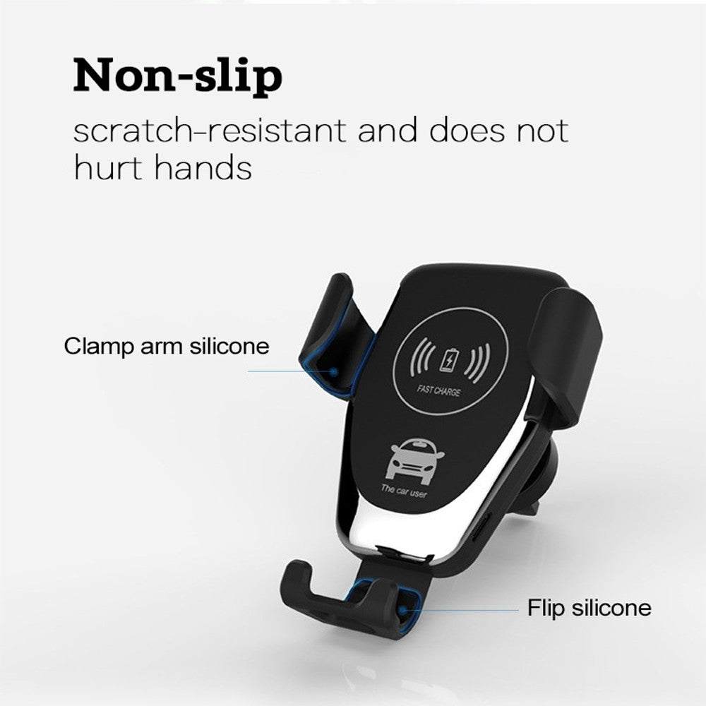 Car Wireless Charge Bracket Intelligent Auto Quick Charge Tool Car Mobile Phone Wireless Charge Holder - Black