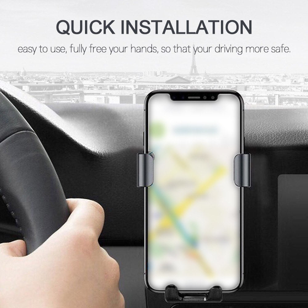 Car Wireless Charge Bracket Intelligent Auto Quick Charge Tool Car Mobile Phone Wireless Charge Holder - Black