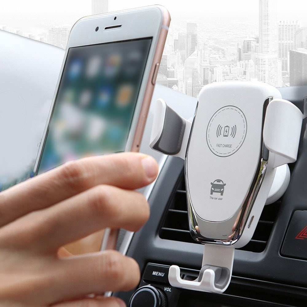 Car Wireless Charge Bracket Intelligent Auto Quick Charge Tool Car Mobile Phone Wireless Charge Holder - White