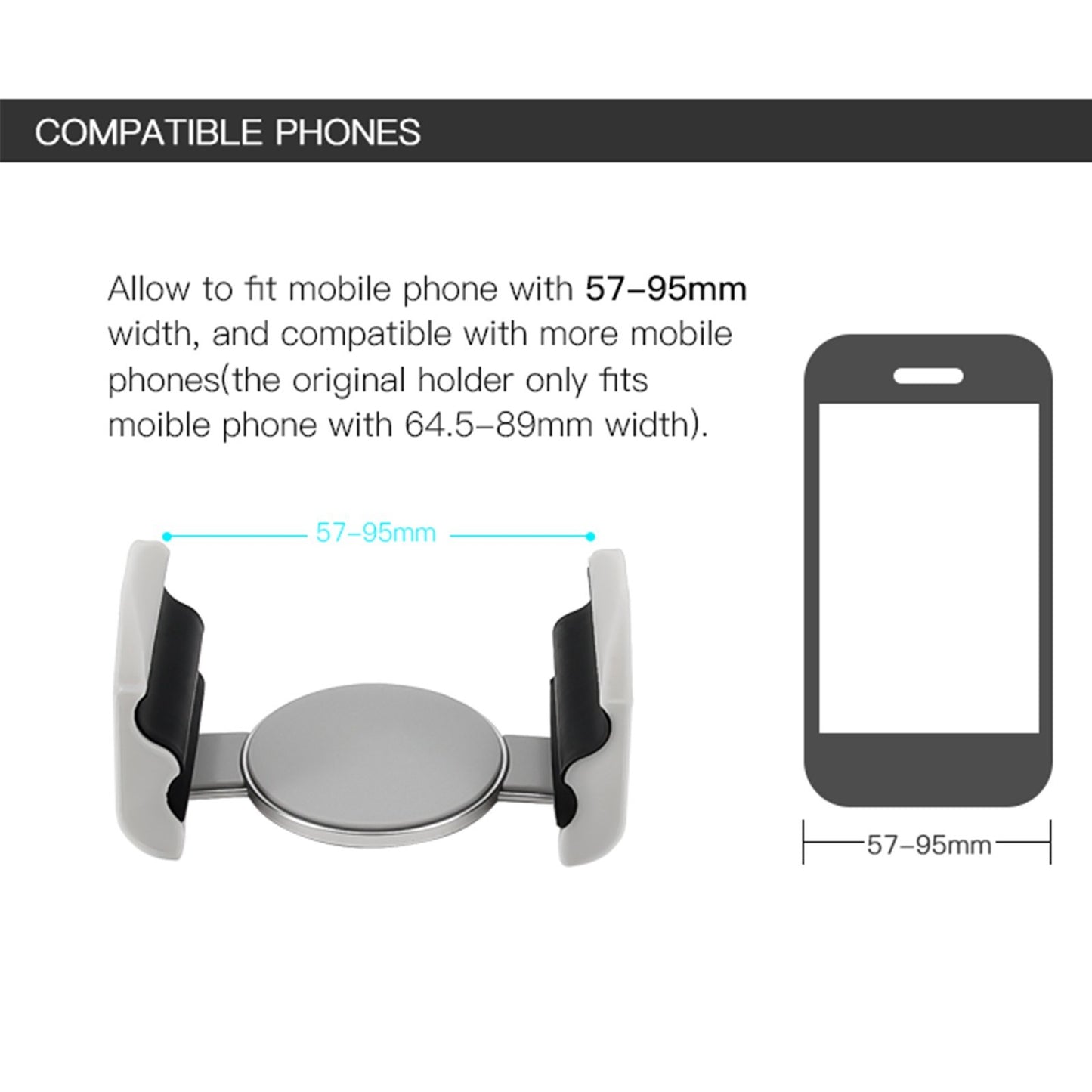 Extended Mobile Phone Holder Adjustable Clip Foldable Clamp for DJI OM4