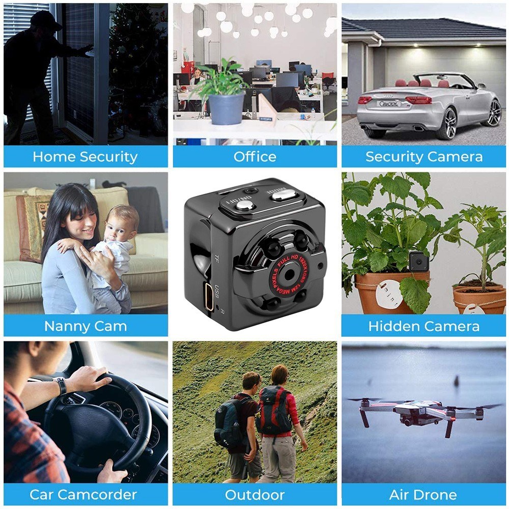 2MP Mini Micro Camera Full HD Video Cam Night Vision Audio Motion Detection for Home Security - 1080P