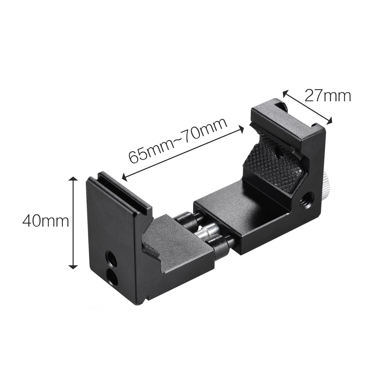 Tripod Mount Clamp Universal Phone Holder Clip with 1/4 Inch Screw Hole for Selfie Vlogging