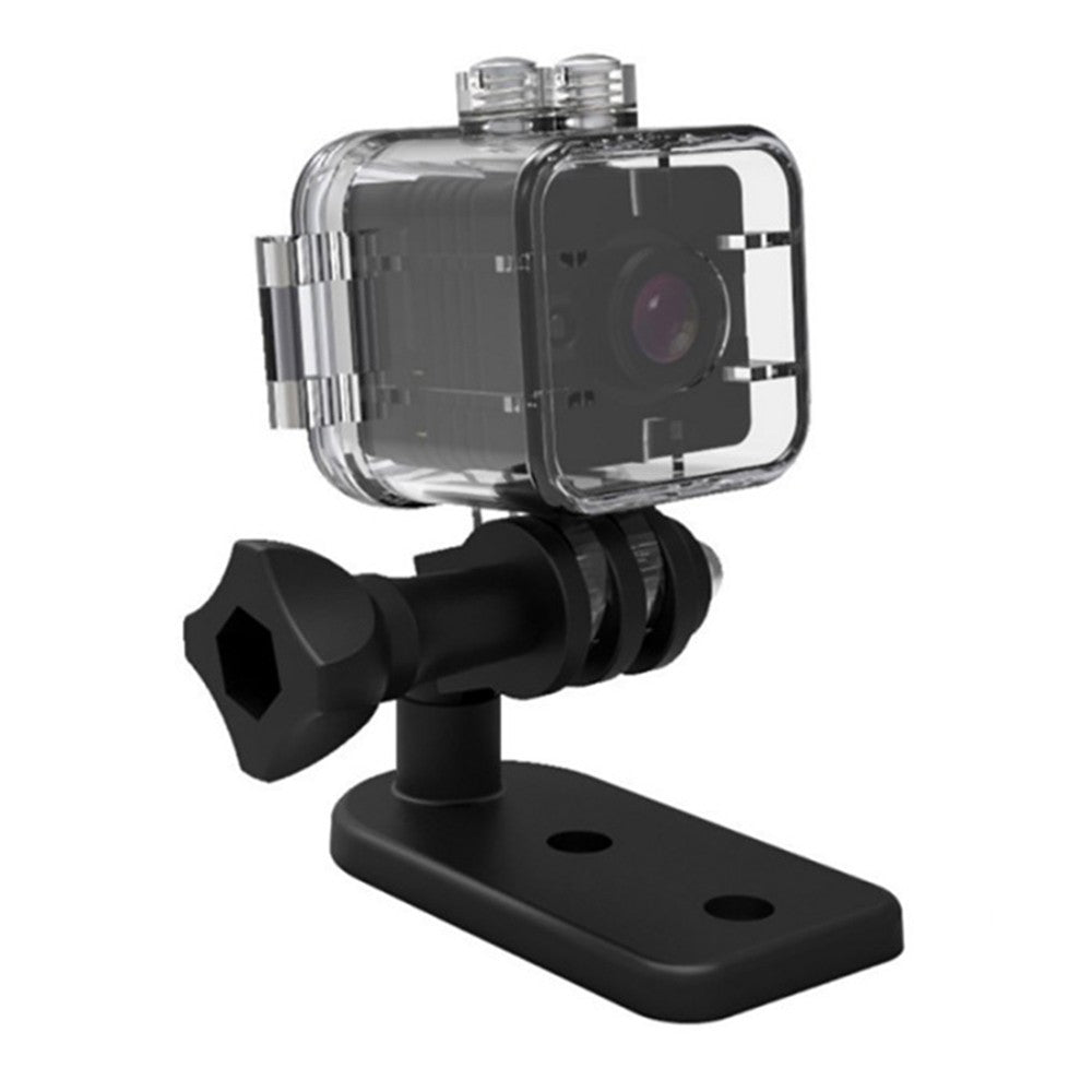 1080P 12MP Mini Micro Camera Full HD Video Cam 155° Wide Angle Lens Night Vision Audio Motion Detection with Clip Camera Mount Waterproof Shell